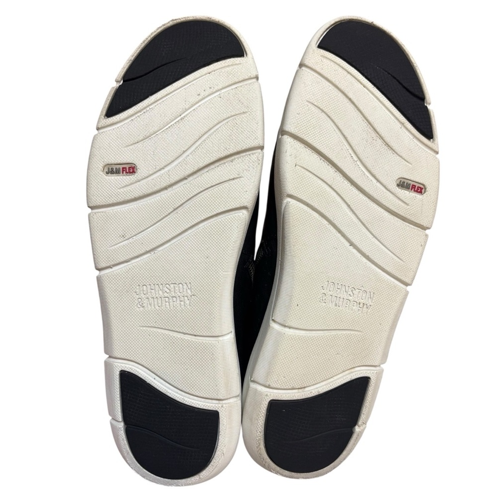 Johnston & Murphy sneakers black leather zip side J&M flex sole size 7.5 - Picture 7 of 8